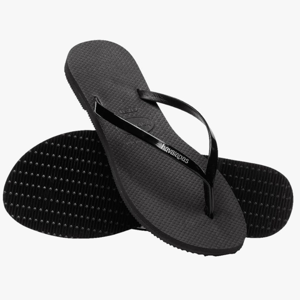 HAVAIANAS Women's You Metallic Flip Flops - Black - Picture 3 of 5